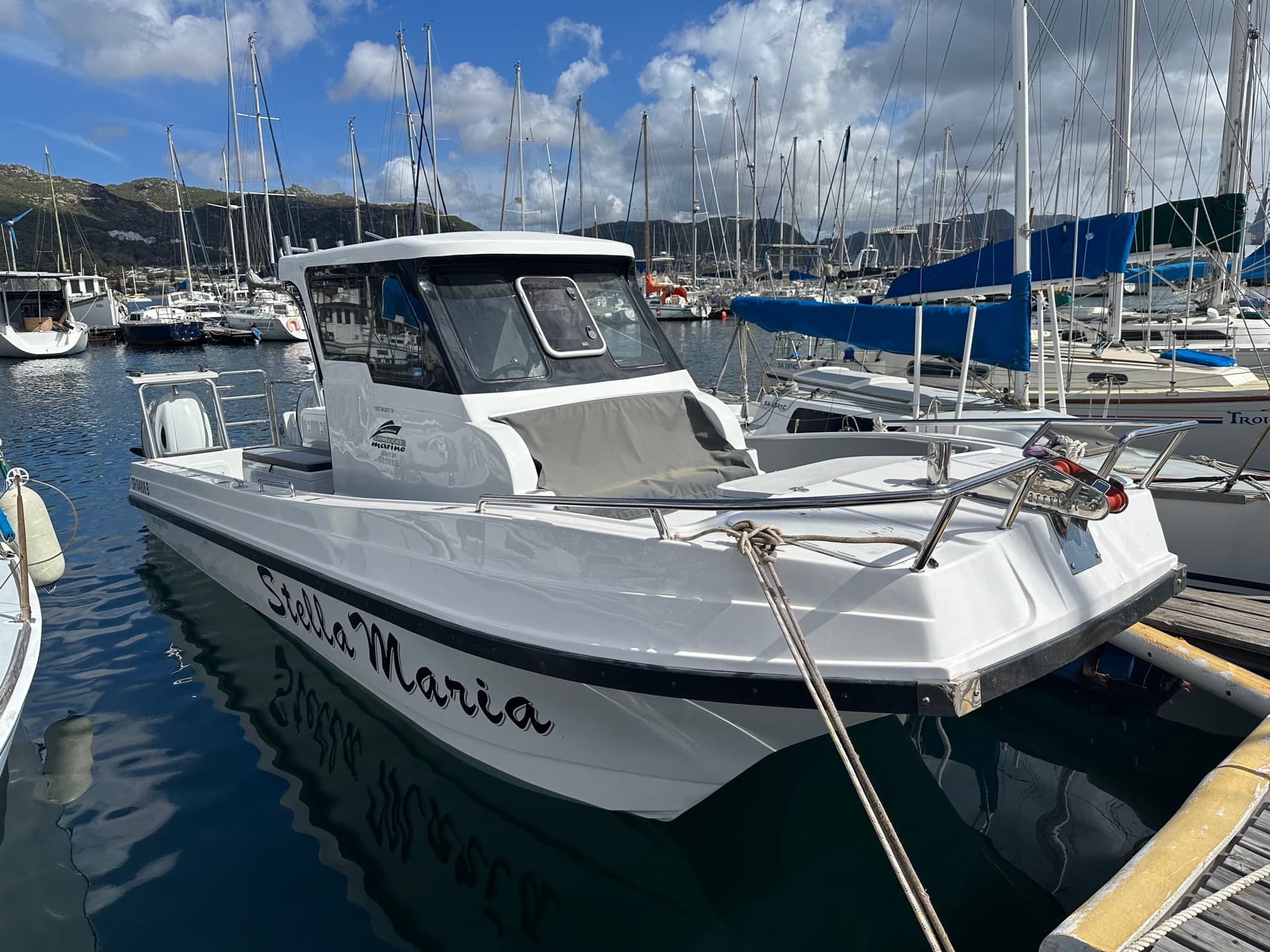 The Stella Maria — 28ft Carrycat power catamaran