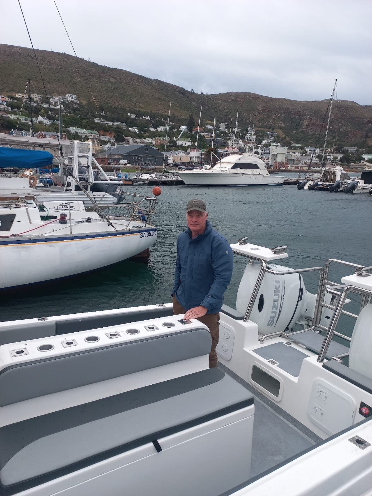 Captain Anees aboard the Stella Maria at Simon's Town marina
